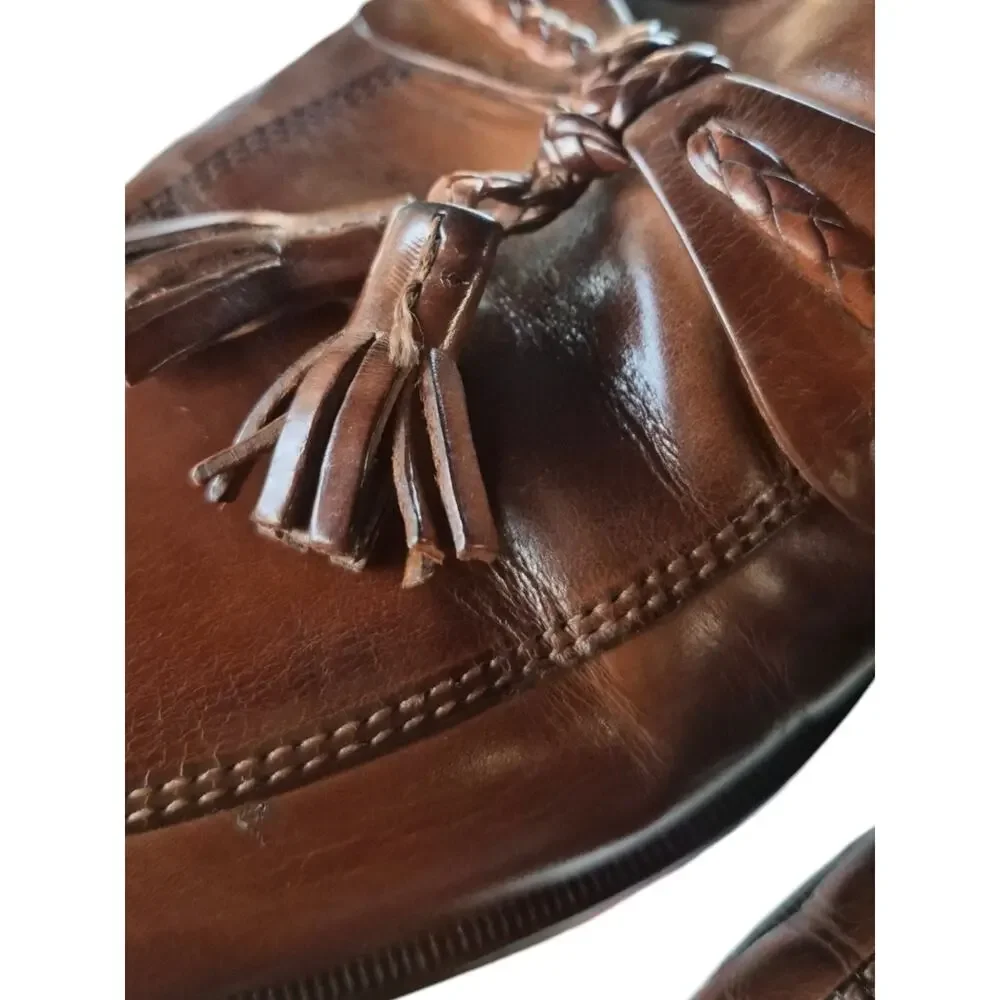 Johnston & Murphy Cellini Italy Leather Tassel Loafers Men's Size 10 Dress